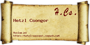 Hetzl Csongor névjegykártya